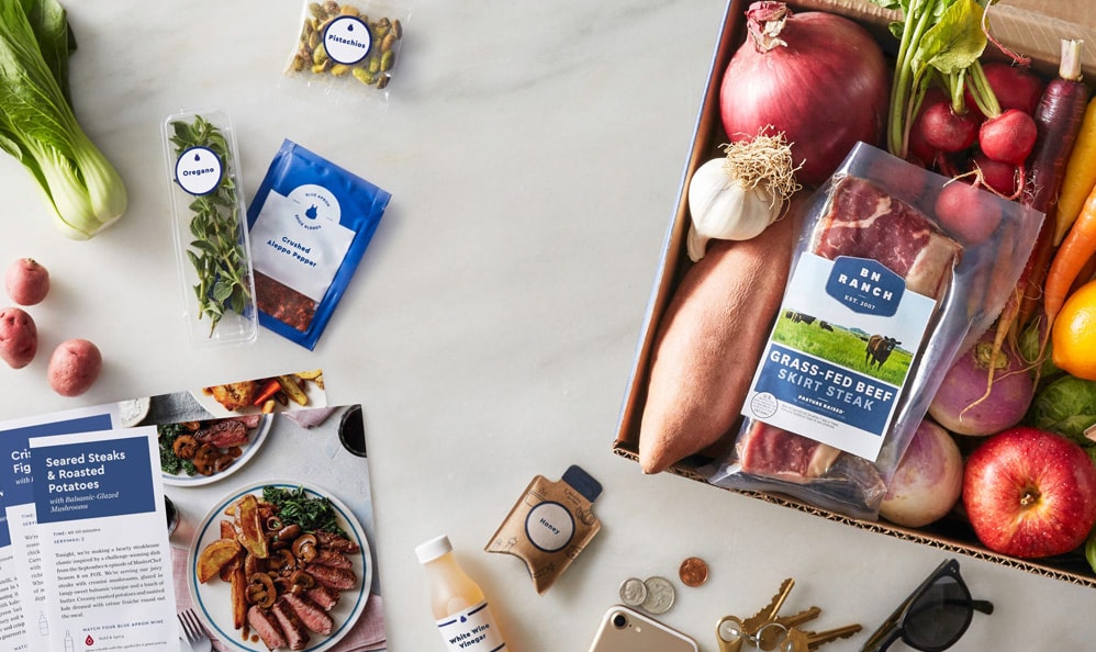 inside of Blue Apron box