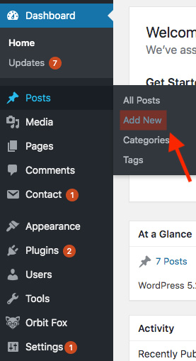 WordPress add post